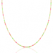 Stainless steel necklaces Neon Pink-Green-Gold