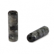 Natural stone beads Labradorite tubes Dark Antracite
