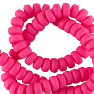 Polymer beads rondelle 7mm Neon Pink