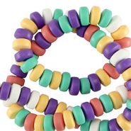 Polymer beads rondelle 7mm Multicolour Vintage