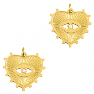 Stainless steel charms eye of providence heart Gold