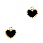 Stainless steel charms heart Gold-Black