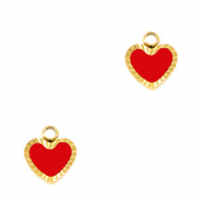 Stainless steel charms heart Gold-Red White
