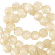 Polaris beads round 4 mm Mosso Prosecco White