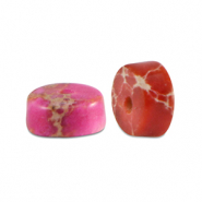 Natural stone beads disc 4x2mm Hot Pink