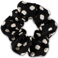 Scrunchie hair tie dots Black-White