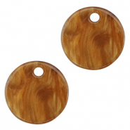 Resin pendants 12mm Harvest Orange-Brown