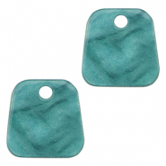 Resin pendants trapezium Petrol Blue