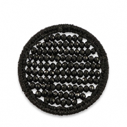 Crochet pendants with faceted beads 35mm Black