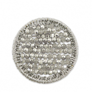 Crochet pendants with faceted beads 35mm Grey