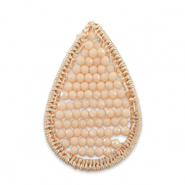 Crochet pendants with faceted beads drop Peachy Rose