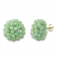 Top Faceted earrings with loop Light Green