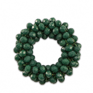 Top Faceted charms 32mm Dark Green