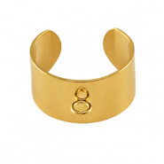 Stainless steel findings rings with loop Gold