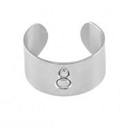 Stainless steel findings rings with loop Silver