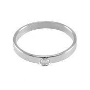 Stainless steel findings rings with loop Silver