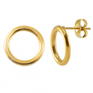 Stainless steel findings earrings / earpin 14mm Gold