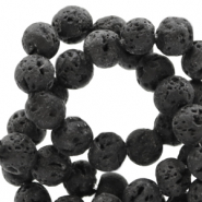 Natural stone beads Lava matt 6mm Dark Anthracite