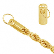 Stainless Steel findings end cap for belcher chain twist Gold