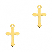 Stainless steel charms cross Gold