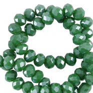 Top faceted beads 6x4mm disc Nile Green-Pearl Shine Coating