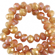 Top faceted beads 6x4mm disc Shiny Orange-Pearl Shine Coating