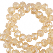 Top faceted beads 6x4mm disc Marigold Yellow-Pearl Shine Coating