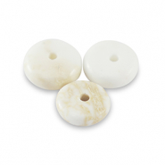 Natural stone beads Magnesite rondelle 6mm Off White