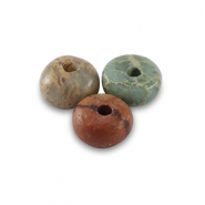 Natural stone beads Jasper rondelle 4mm Multicolour Red Greige