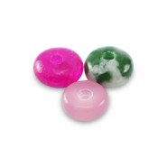 Natural stone beads mix rondelle 4mm Multicolour Pink Green