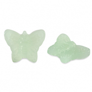 Glass beads butterfly Milky Green