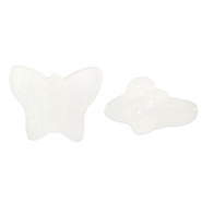 Glass beads butterfly Milky White