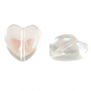 Glass beads heart Crystal AB
