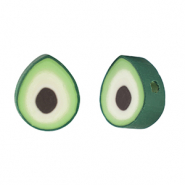 Polymer beads avocado Green-White