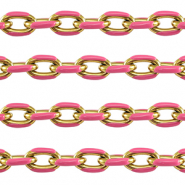 Stainless steel findings belcher chain&nbsp;anchor cable Gold-Pink