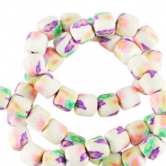 Polymer beads 6mm White-Multicolour