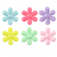 Acrylic look beads flower Multicolour Pastel