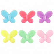 Acrylic look beads butterfly Multicolour Pastel