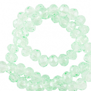 Top faceted beads 6x4mm disc Soft Mint Green