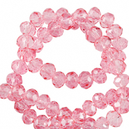 Top faceted beads 6x4mm disc Peonia Pink