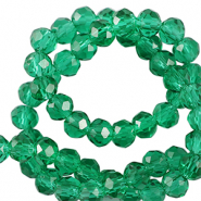 Top faceted beads 4x3mm disc Eden Green