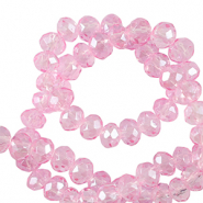 Top faceted beads 4x3mm disc Azalea Pink