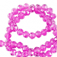 Top faceted beads 3x2mm disc Neon Pink
