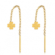 Stainless steel earrings clover Gold