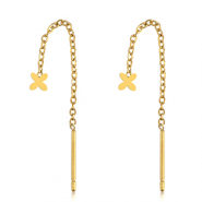 Stainless steel earrings flower Gold