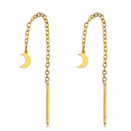 Stainless steel earrings moon Gold