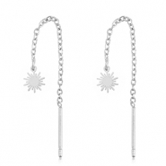 Stainless steel earrings sun Silver