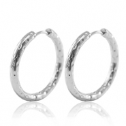 Stainless steel earrings creole 25mm Silver