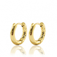 Stainless steel earrings creole reversible 19mm Gold