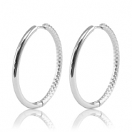 Stainless steel earrings creole reversible 36mm Silver